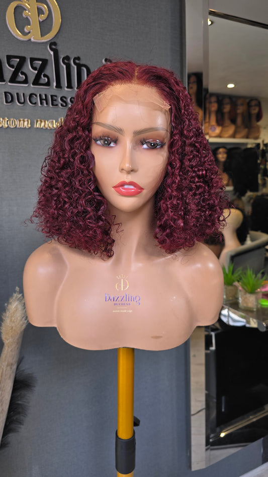 POATIA 10" Raw Virgin human hair Col: Dark burgundy