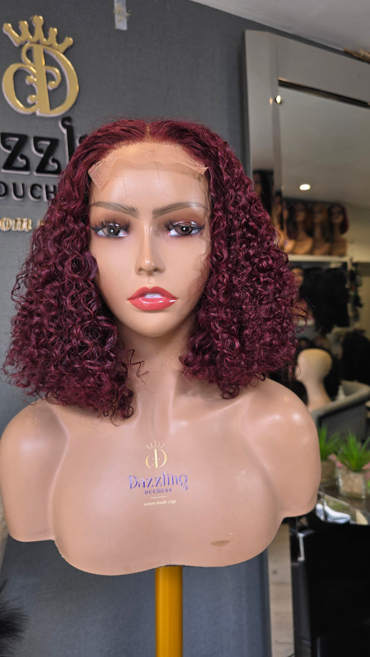 POATIA 10" Raw Virgin human hair Col: Dark burgundy
