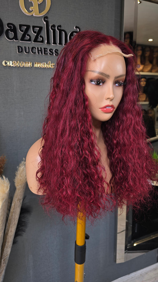 LETICIA 16" Raw virgin human hair Col: Burgundy