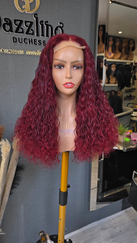 LETICIA 16" Raw virgin human hair Col: Burgundy