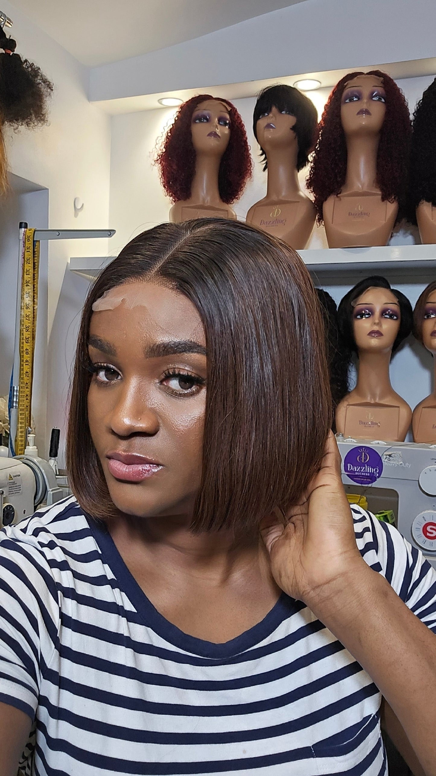 Kaycee 8" Vietnamese Raw human hair Col: Chestnut brown