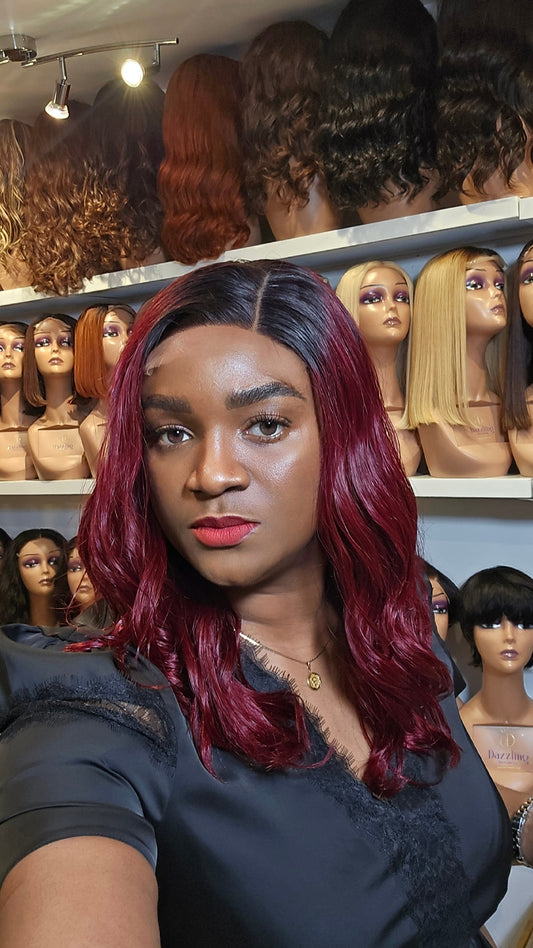 Lina 14" Raw Vietnamese hair Col: Burgundy