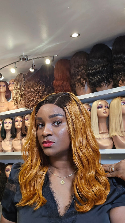 Lina 14" Raw Vietnamese hair Col: dark orange