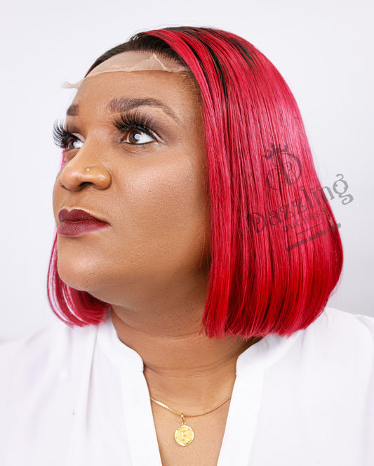 KAYCEE 10"  Raw Virgin human hair Col: Red hot